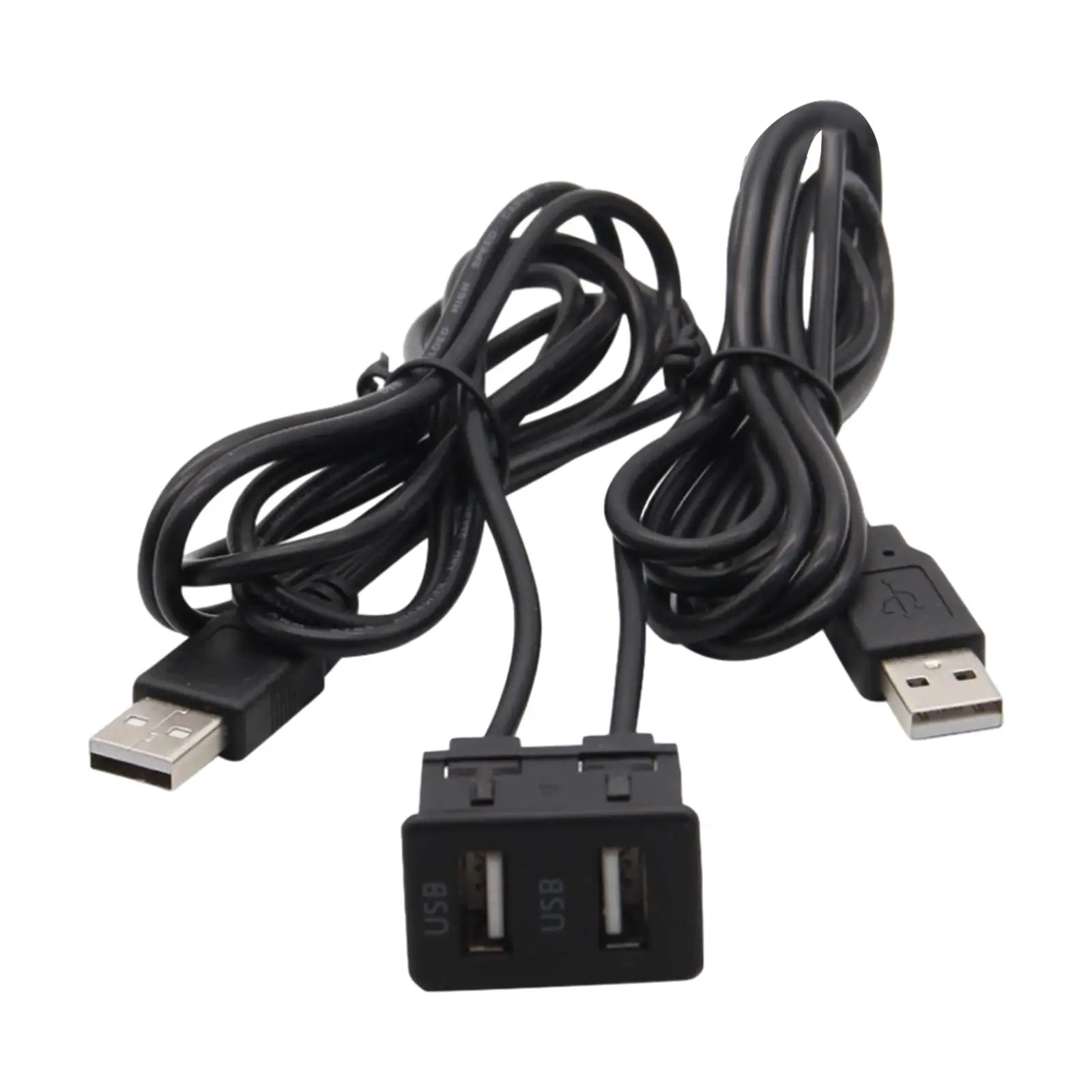 Car Dash Flush Mount USB Extension Cable Dual Port USB Car Dashboard Flush Mount Cable for Dashboard Panel Truck Motorcycle