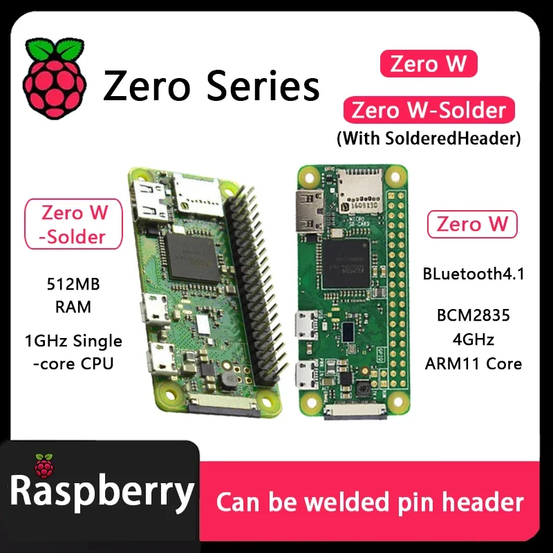 BoMasRaspberry Pi Zero 2W Soldered / Not Soldered Optional 2W / 2WH WIFI Bluetooth Board 1GHz CPU 512MB RAM Boardcom Chip