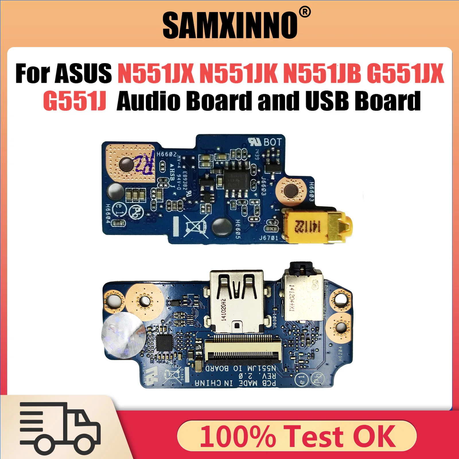 N551J For ASUS N551JX N551JK N551JB G551JX G551J G551JK Woofer Audio board and USB Board Audio Fast Ship