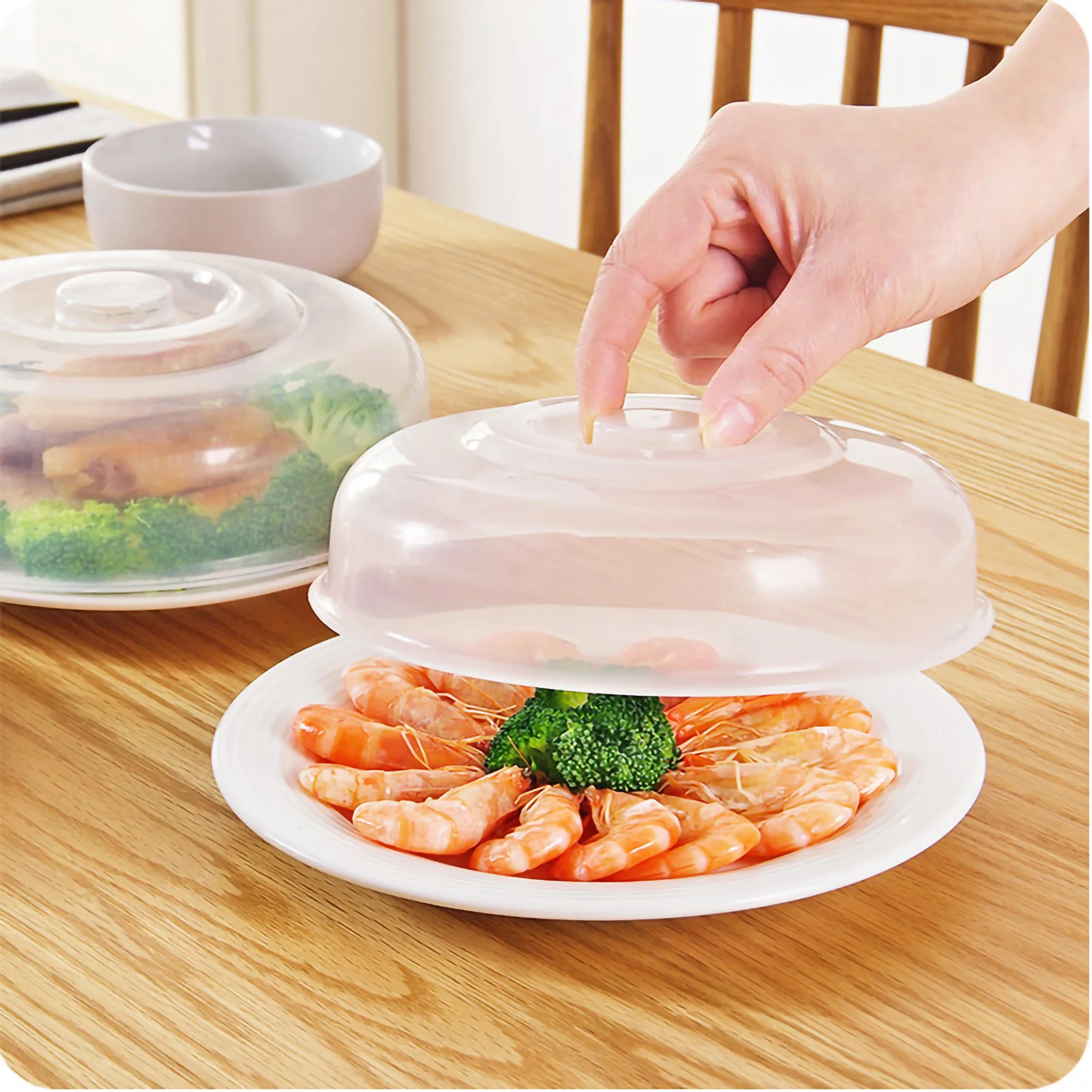 

Microwave Cover Transparent PP Material Food Protection Grab Design Safe Healthy Microwave Splatter Covers Home Kitchen Supplies