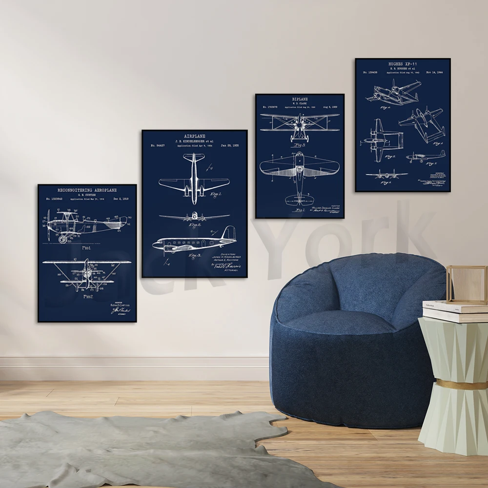 Kids Room Decor. Airplane Patent Print Wall Art. Man Cave Art. Vintage Transportation. Office Art. Gift For Pilot.