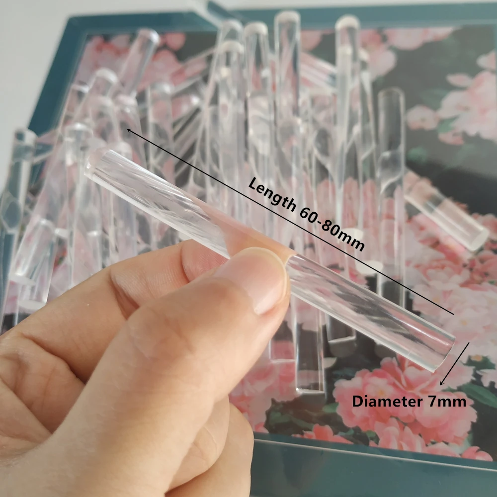 Imagem -02 - Adesivo Transparente de Derretimento Quente Material Sobras 6080 mm f7 mm Usado para Mini Pistola de Cola Pode Fazer Selo de Cera 20 Peças 100