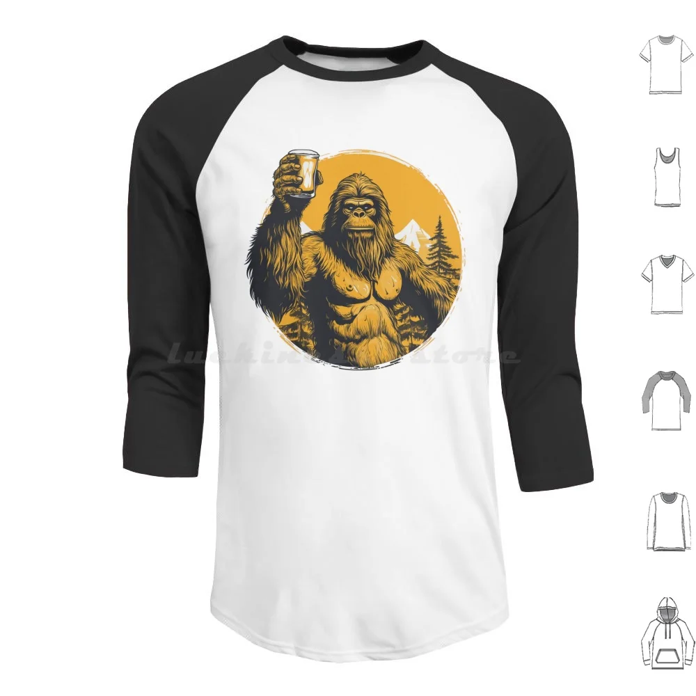 Bigfoot مع هوديس البيرة طويلة الأكمام البيرة بيج فوت مضحك الخيال العلمي Sasquatch ودية بيج فوت #1