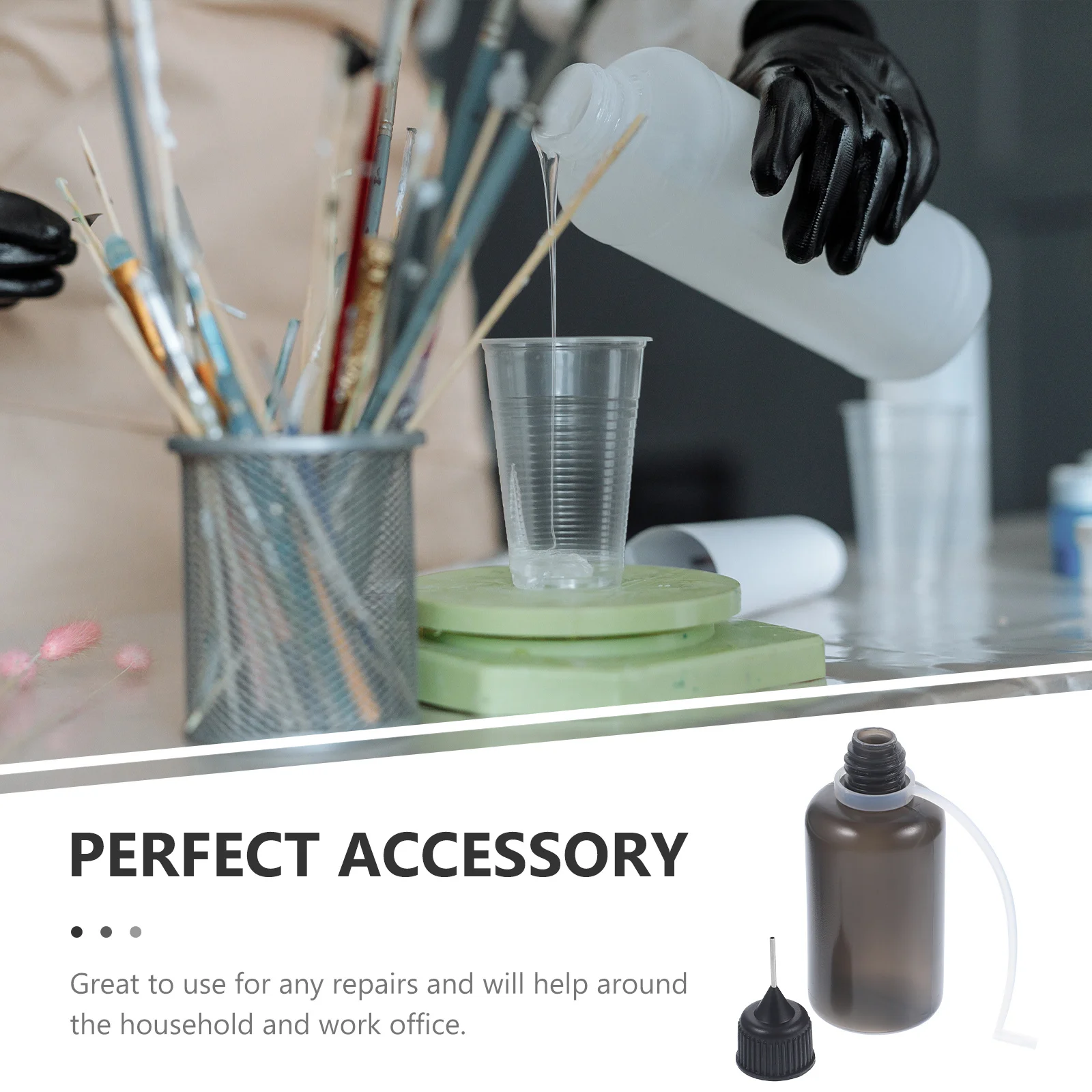 

10Pcs Needle Tip Glue Bottle Soft Flexible Squeeze Applicator with Funnel for Craft Repair Home Office Use Reusable Plastic