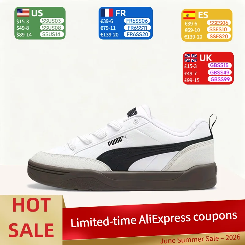 Кроссовки PUMA Park Lifestyle OG, повседневные, комфортные, нескользящие, прочные, низкие, унисекс, белые, серые, черные