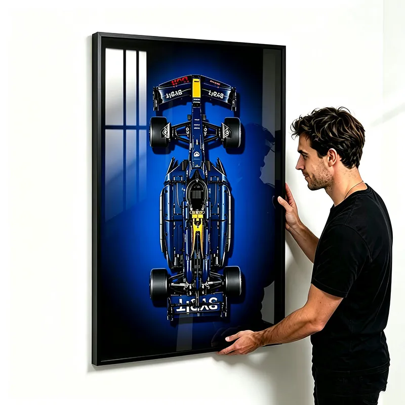Wall Display Frame for LEGO 42206 Red Bull RB20 F1, Top View Wallboard, Adult Collectible Decor, Frame Only