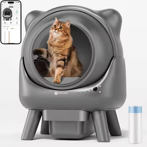 Amicura Cura X1 Automatic Cat Litter Box Self-Cleaning with App Control, Safety Sensor, Easy to Clean Electric Cat Litter Tray