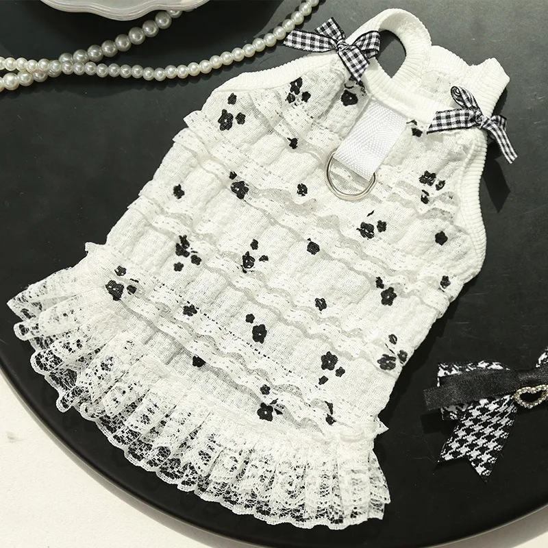 

Lace Dresses Pet Summer Clothes Teddy Pretty Suspenders Small and Medium Dogs Breathable Skirts Pet Supplies