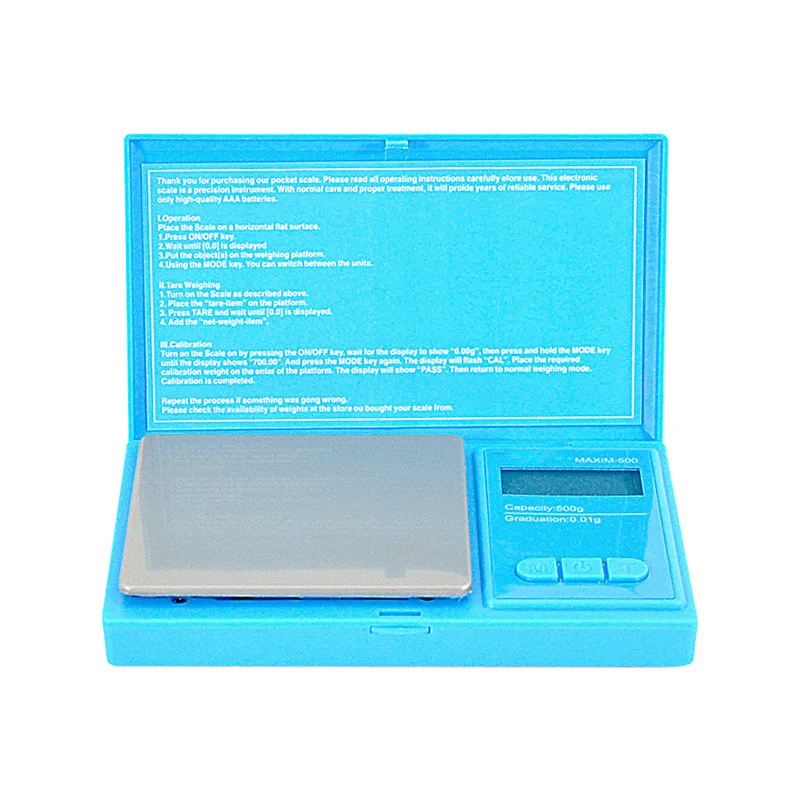0.1-500g Mini Electronic Scale Digital Scale Balance Herb Tobacco Scale Balance Pocket Jewelry Scale Kitchen Balance Scale