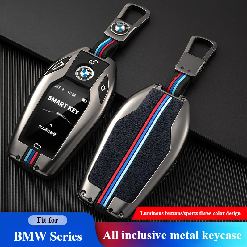 Carbon Fiber Silicone Car Key Case LED Display for BMW 5 7 Series G11 G12 G30 G31 G32 i8 I12 I15 G01 X3 G02 X4 G05 X5 G07 X7