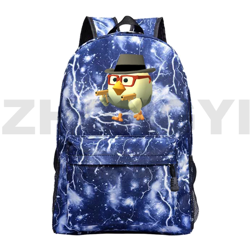 Funny Game Chicken Gun Mochila Escolar, Saco de Viagem de Moda, Anime Schoolbags para Meninas, Boys Sports Bookbag, Notebook Urban Bagpack