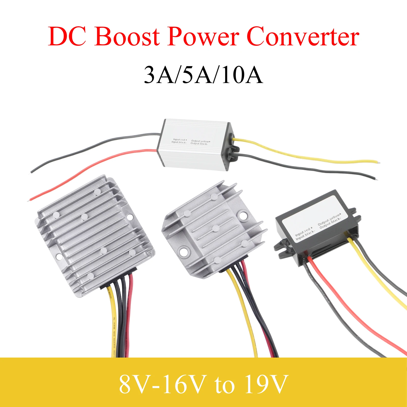 8V-16V to 19V DC Power Converter 3A 5A 10A Boost Regulator Step-Up Voltage Automotive Power Supply Moudle Waterproof