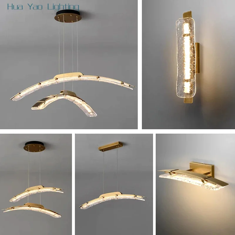 2026 الحديثة مصمم الزجاج مُثبتة في السقف أضواء Led الفنان مصابيح معلقة طويلة لغرفة المعيشة ديكور المنزل بريق بار