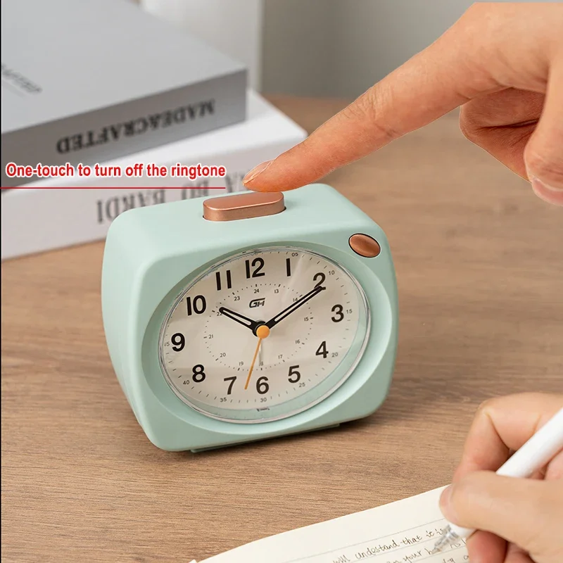 Music alarm clock, modern style, with snooze function and night light function, can run time, a good gift for the school season
