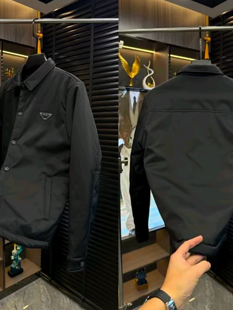 

Мужская модная повседневная легкая хлопковая куртка с воротником, приталенного кроя, молодежная, с длинными рукавами, однотонная, осенне-зимняя, новинка