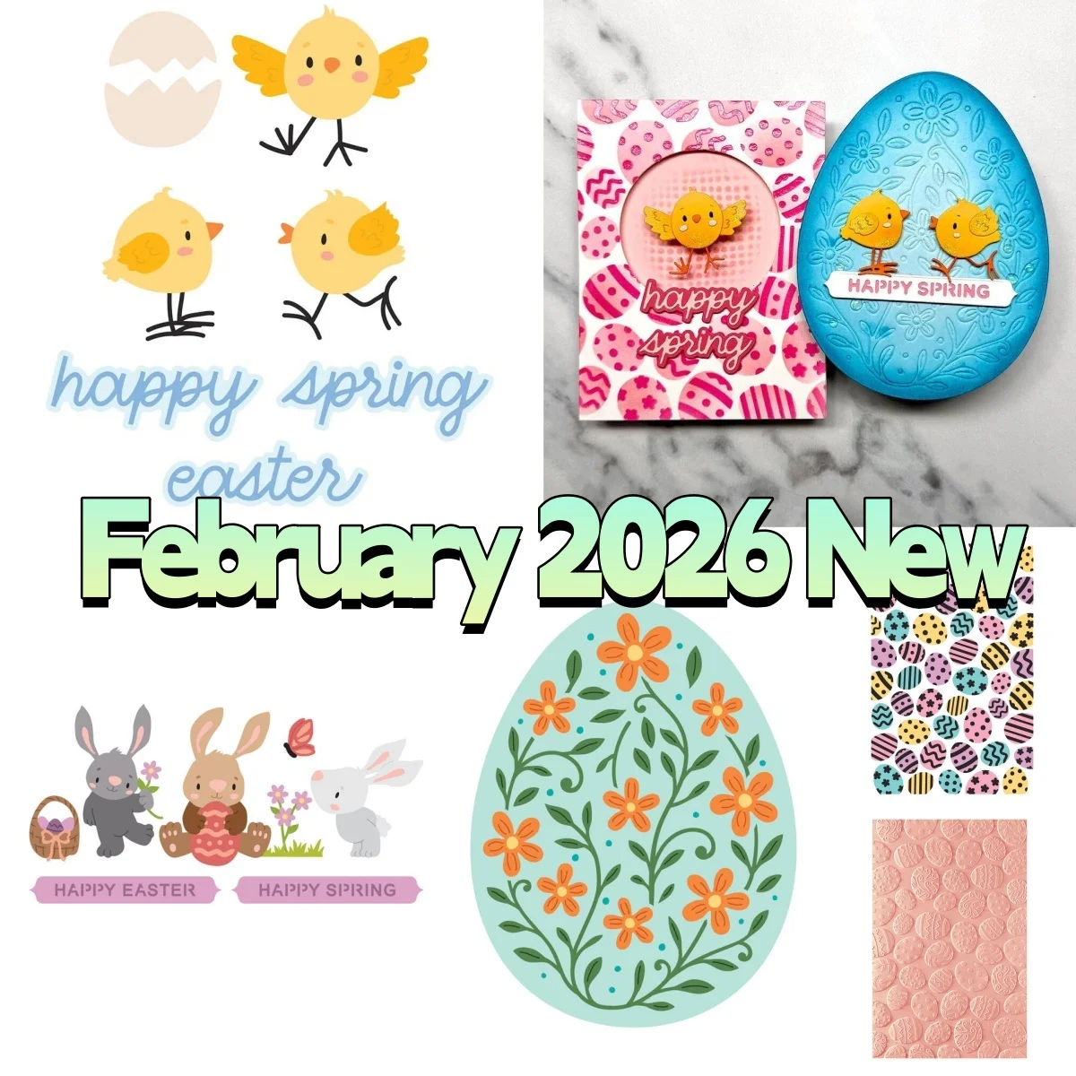 

Февраль 2026: Новые металлические вырубные формы «Куриные яйца и кролики» для горячего тиснения фольгой, трафареты для самостоятельного изготовления открыток, скрапбукинга, объемного поздравительного тиснения на Пасху