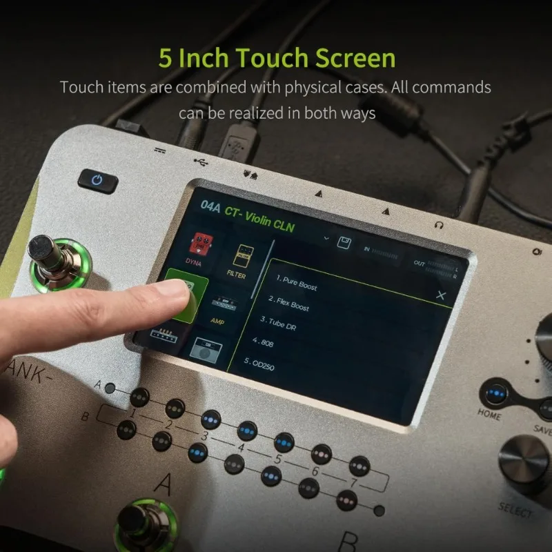 

Мультиэффектный процессор для гитары GE1000 с 5-дюймовым сенсорным экраном, 300+ эффектов, AI EQ, IR-библиотека, стерео, беспроводной педаль-контроллер, XLR MIDI