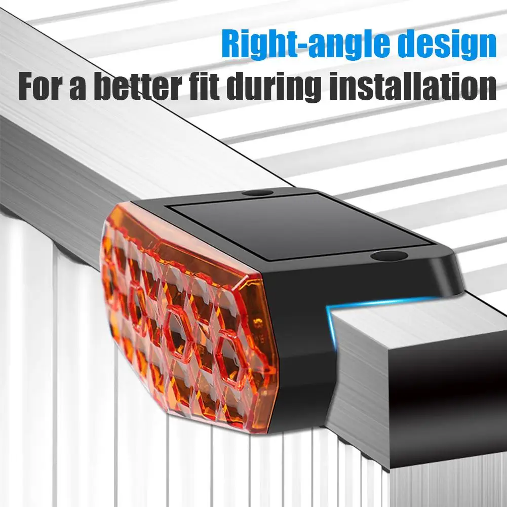 Solar Truck Side Marker Light Wireless Smart Vibration Sensor Warning Lamp Waterproof Right Angle LED for Semi Trailer RV