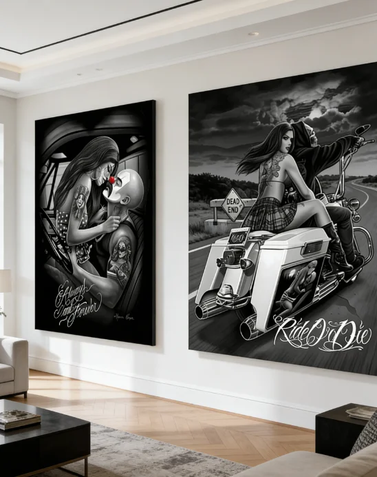 

500/1000/1200/2000PCS Jigsaw Puzzles Graffiti Motorcycle Rider Family Activity Games for Gameroom Bedroom Home Decor Gift