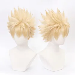 Anime My Hero Academia Bakugou Katsuki Bakugo Short Linen Blonde Heat Resistant Baku no Hero Cosplay Costume Wigs
