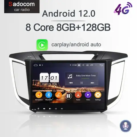 PX6 10.1" IPS 2 din Android 12.0 8GB 68GB 8 core For Hyundai IX25 2014 2015 2016 Car DVD Player GPS Glonass autoradio car radio
