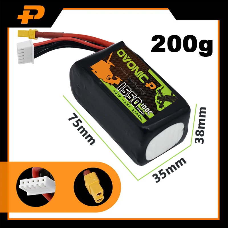 1Pcs 14.8V/22.2V Lipo Battery 1050/1200/1300/1350/1550mAh 100C/120C/150C For RC FPV Airplane Quadcopter Helicopter Drone Parts