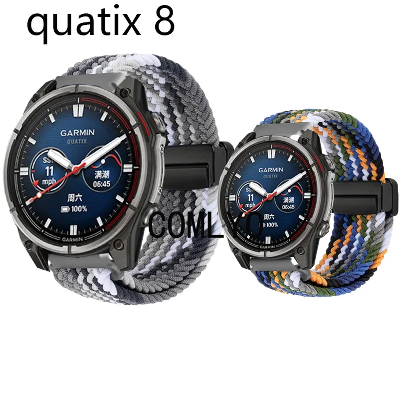 

Для Garmin quatix 8, ремешок для умных часов, нейлоновая магнитная пряжка, мягкий спортивный ремешок, женский и мужской браслет