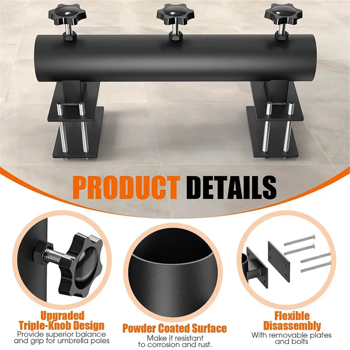 COFA Patio Umbrella Holder Heavy Duty Deck Umbrella Mount, Adjustable Umbrella Holder for Deck Railing,Courtyard Balcony