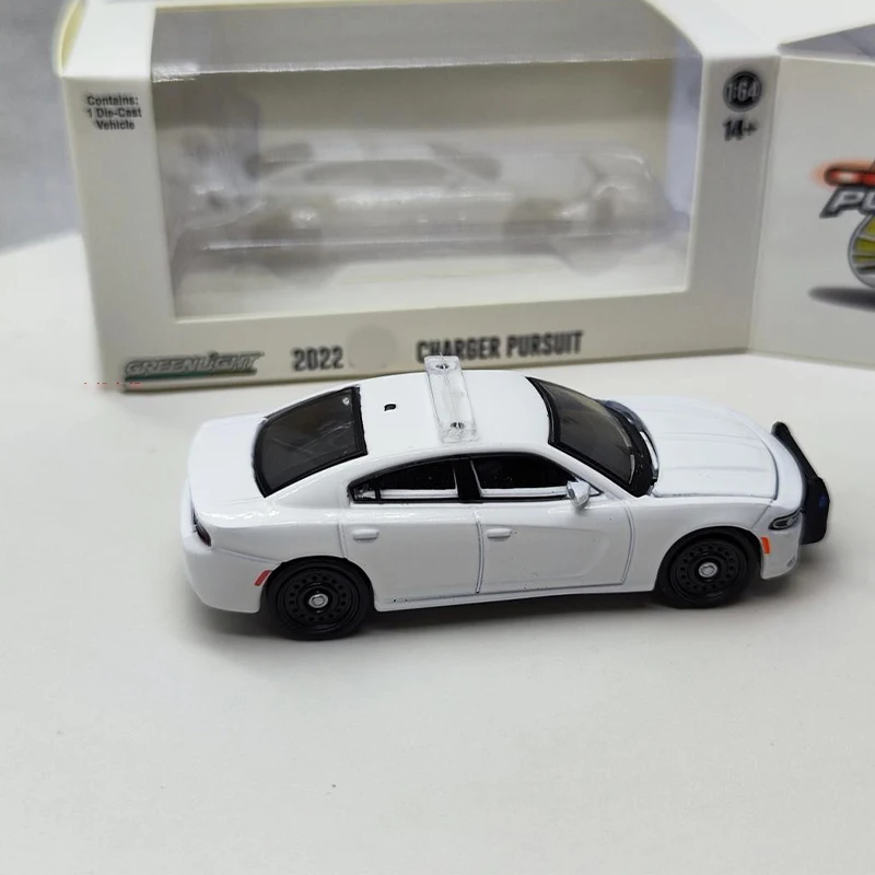 Diecast 1:64 Scale 2022 Charger Pursuit - White Simulation Alloy Cars Model Classics Nostalgia Adult Gifts Souvenir Display Toy