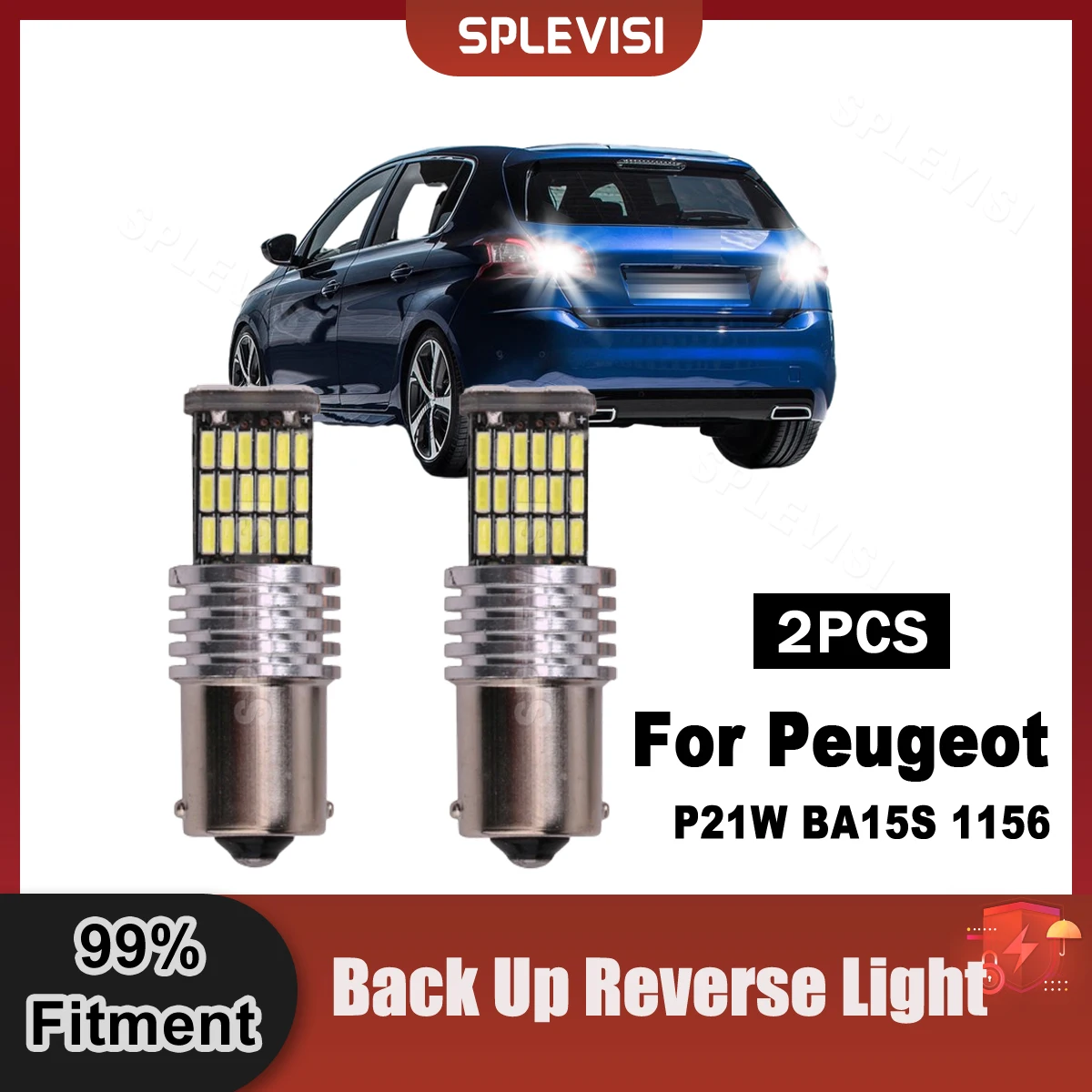 

1 Pair LED Reverse Light Canbus Lamp P21W BA15S 1156 Back-Up Light For Peugeot 301 306 307 CC SW 308 406 407 408 508 2010-2019