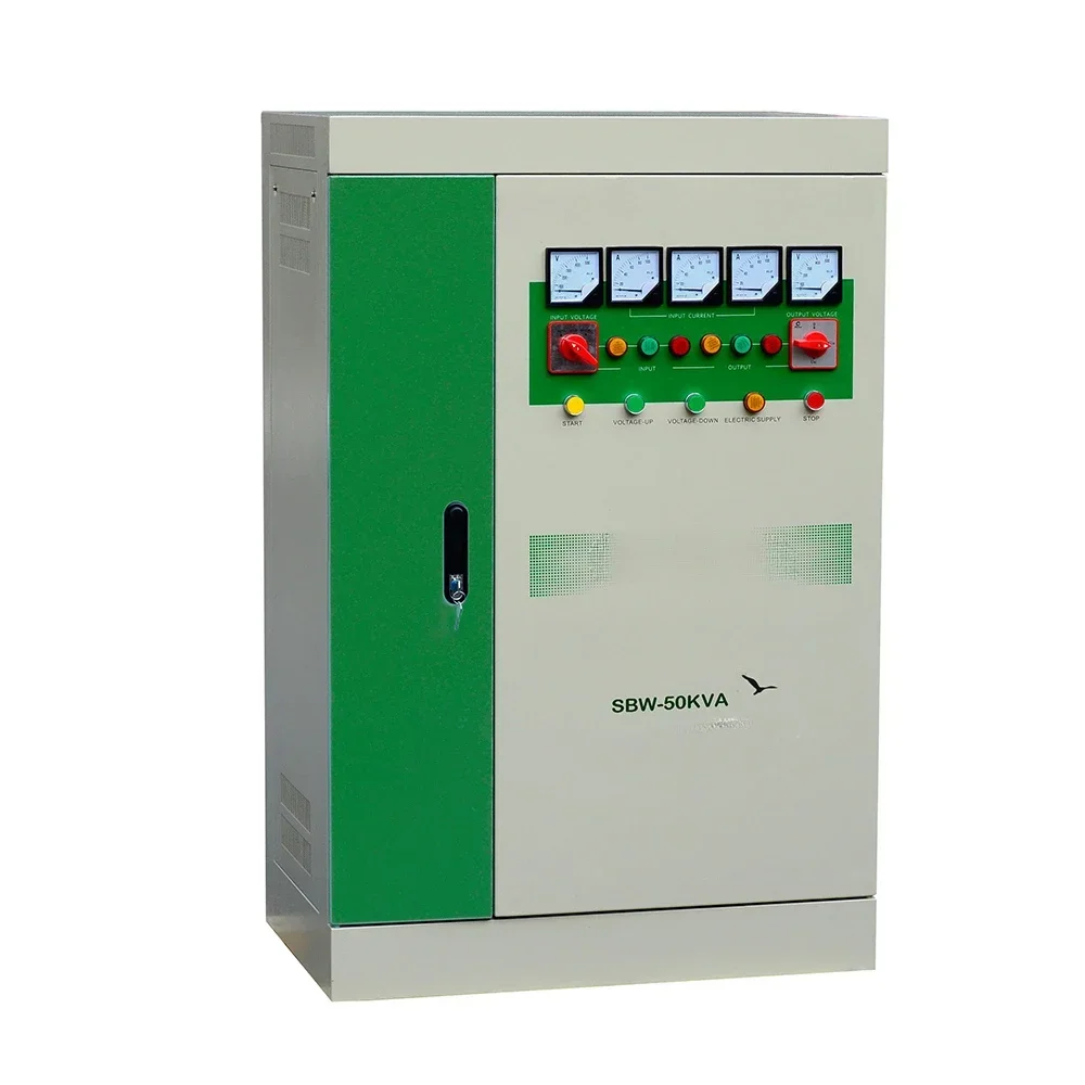 380V SBW/SBW-F 50K to 600k power union independent control three phase automatic voltage regulators stabilizer