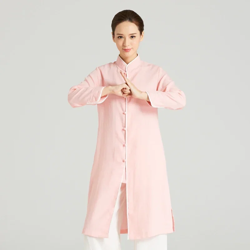 ملابس الووشو ملابس تاي تشي زي فنون الدفاع عن النفس فستان الكونغ فو بأكمام طويلة للنساء كون ماستر بلوزة طويلة متعدد الألوان 2023 جديد #3