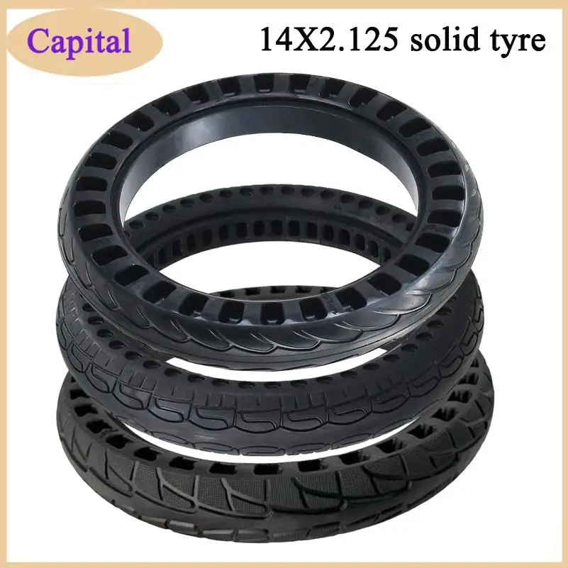 High quality rubber 14 Inch 14x2.125 Solid Tire Suitable for  Folding Electric Bicycle E-bike electric scooter