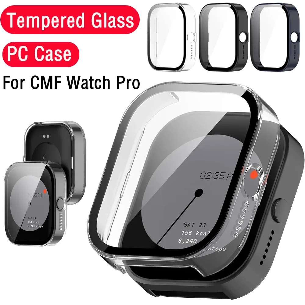 CMF Watch Pro 유리용 HD 강화 유리 + PC 케이스 전면 화면 보호기 보호 프레임 범퍼 쉘 CMF Watch Pro 커버