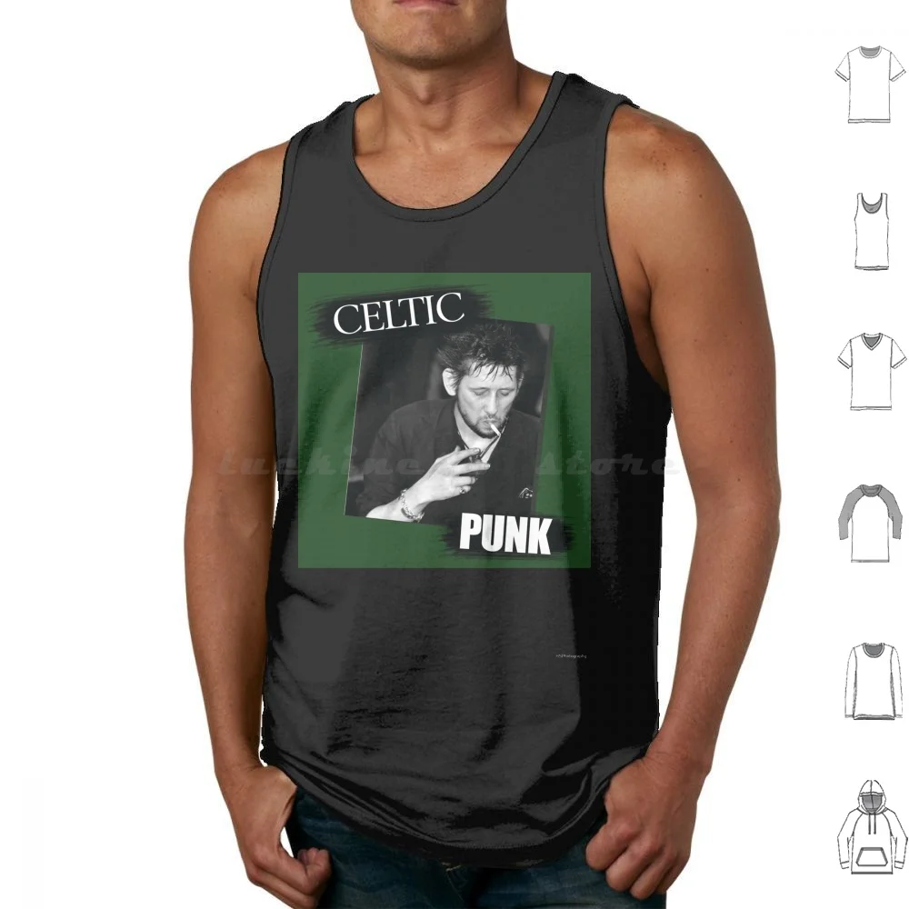 Shane Macgowan Punk Green Tank Tops Vest Sleeveless Shane Macgowan Punk