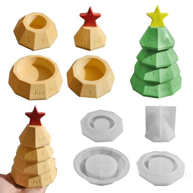 

[YU] Вечный календарь, коробка для хранения рождественской елки, силиконовая форма, сделай сам, гипсовый стол для ароматерапии, банка для свечей, ювелирные изделия, силиконовые формы