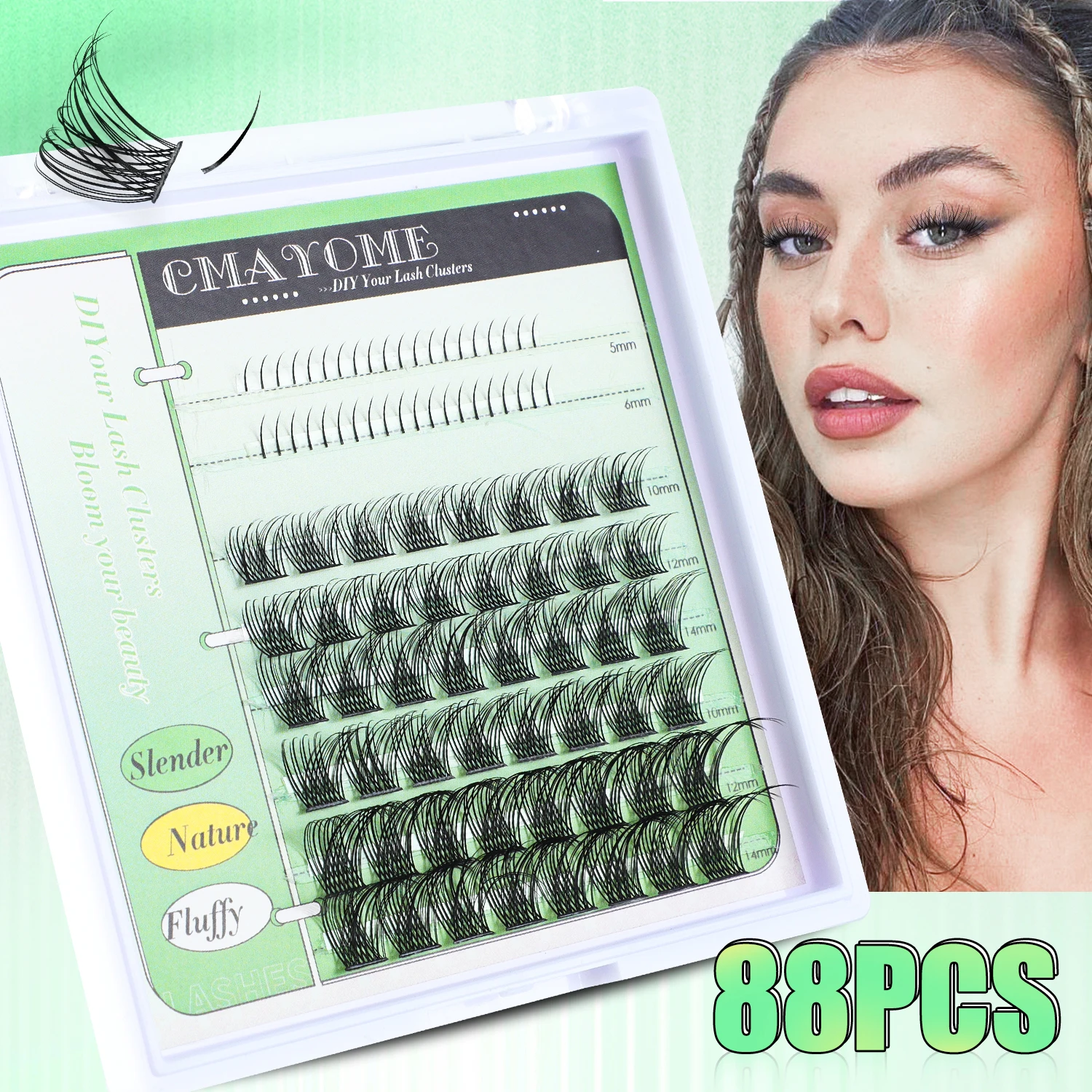 

88 Clusters Reusable Natural Korean Makeup Fashion False Eyelashes Fluffy Thick Fake Eye Lashes Beauty DIY Segment Lashes Home