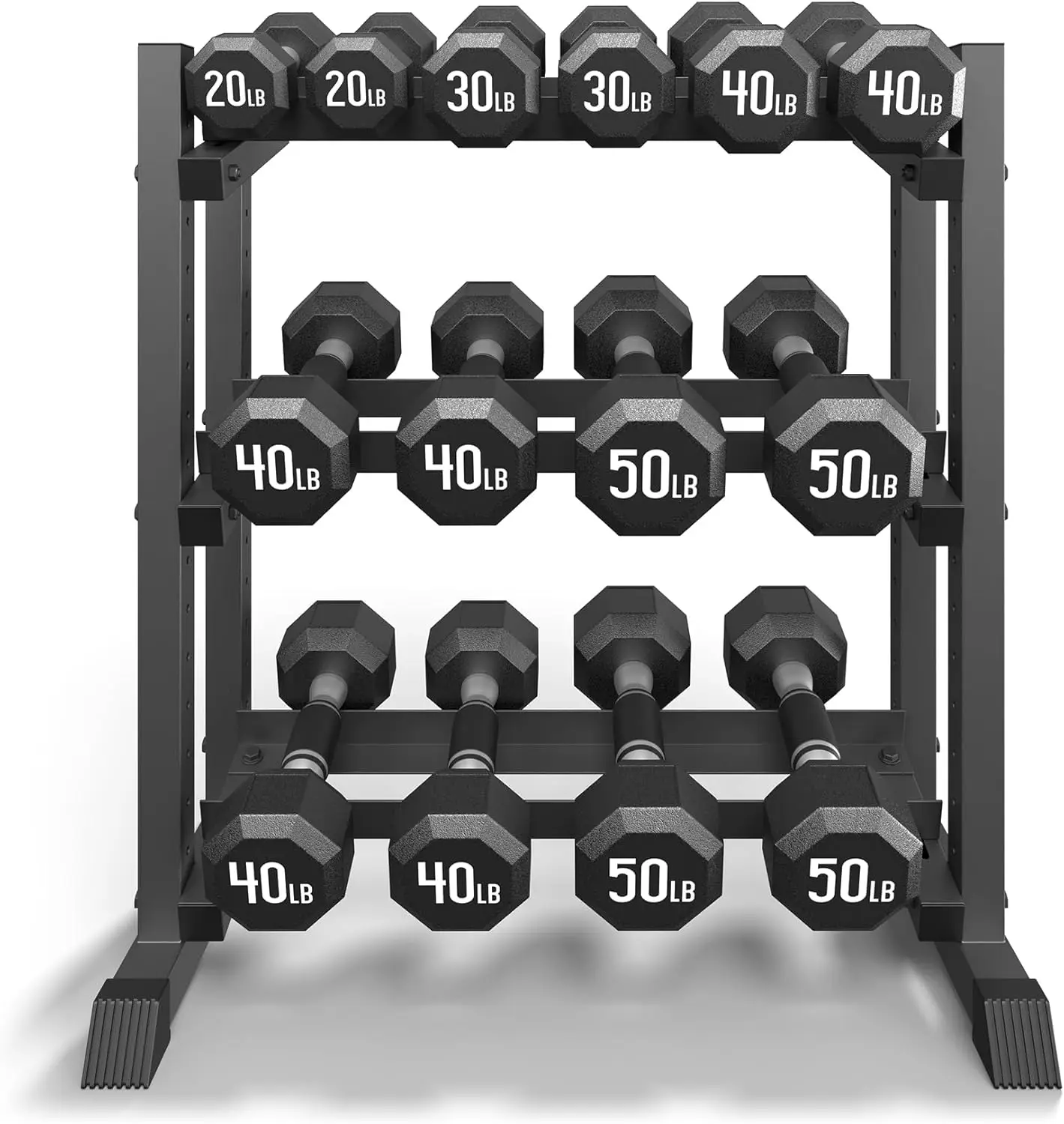 Adjustable 3-Tier Dumbbell Rack, Heavy-Duty Weight Stand for Home Gym with 1100LB Capacity