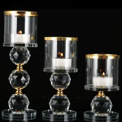 Hot Selling Single Head European Style Romantic Crystal Candle Holder Ornaments Hotel Decoration Candle Holder Creative Crafts