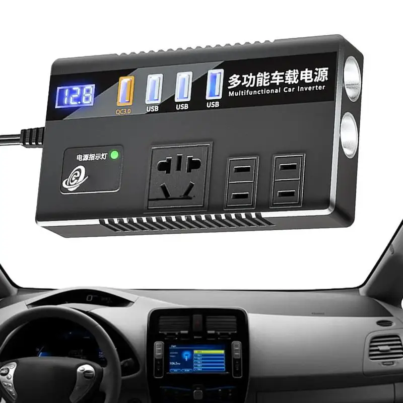 

Car Power Ac Dc Inverter Auto Charger Converter Adapter Modified Sine Wave Sockets Fast Charging Digital Display Inverter