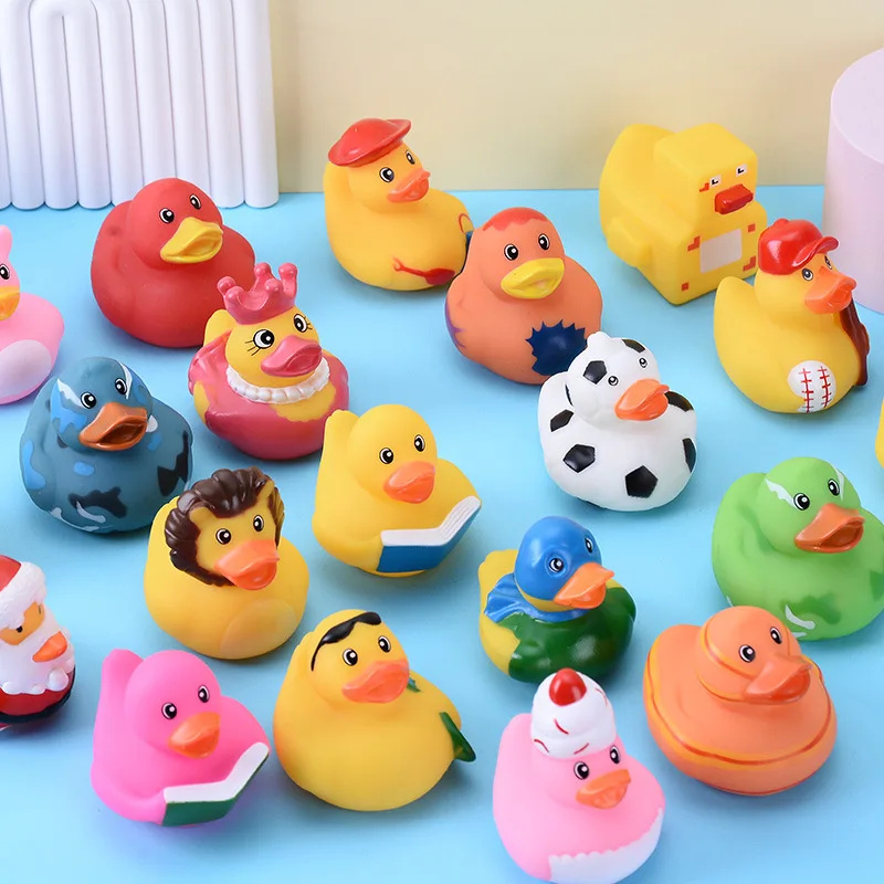 5-50Pcs New Rubber Duck Squeezable Bath Toys Cute Kids Shower Toy Birthday Party Gifts For Girls Or Boys