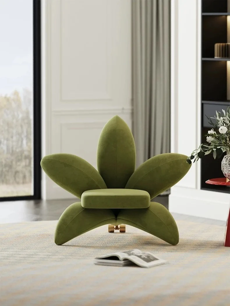 special-shaped flower sofa chair model house villa lily petal fabric leisure chair