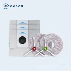 Original ECOVACS DEEBOT T20 OMNI Robot Vacuum Accessory Set, Washable Mop * 2 Dust Collection Bags * 3 Brushes, One Pair