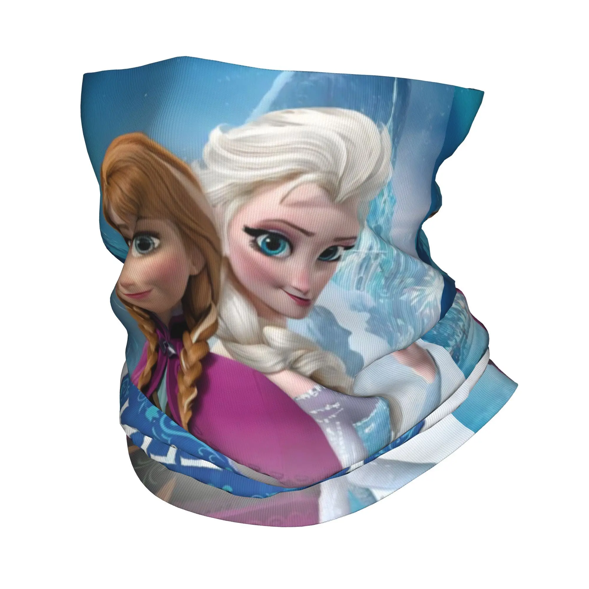

Custom Frozen Elsa&Anna Bandana Neck Gaiter Hiking Hunting Men Women Wrap Scarf Kawaii Princess Cartoon Movie Balaclava Warmer