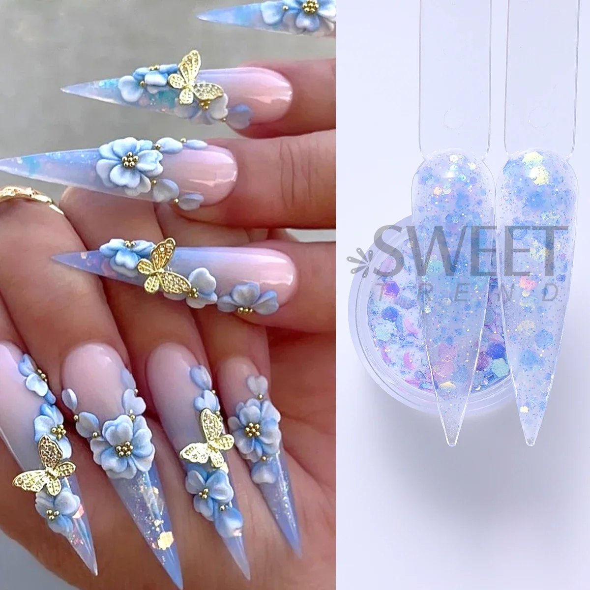 6 ピース/セットシマーグリッタースパンコールアクリルネイルパウダー彫刻延長デザイン 10 グラム DIY フレンチ延長ツールマニキュア用品ダスト