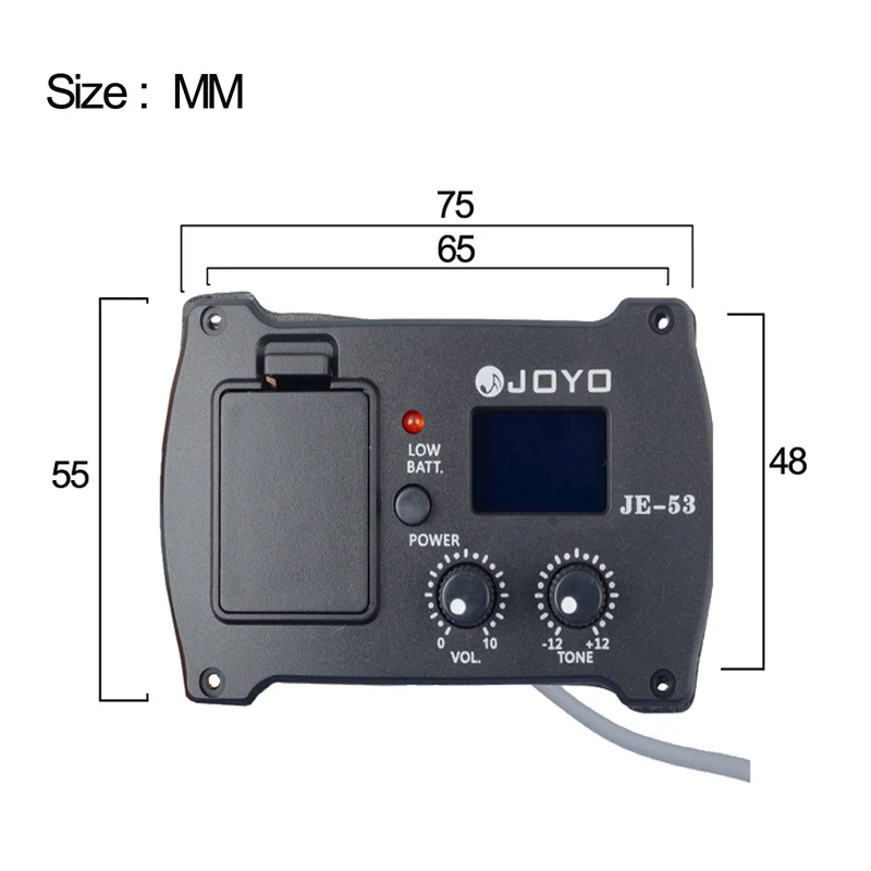 JOYO JE-53 2 In 1 Guitar Parts Equalizer and Tuner Professional Acoustic Guitar Simple Preamp Equalizer Pickup with Tuner