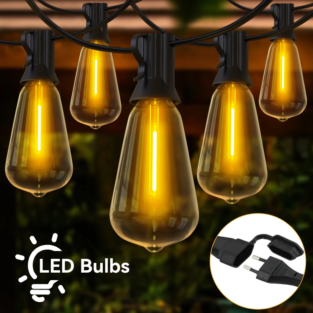 20M 30M ST38 Guirlande Licht String Onbreekbaar Led-lampen Outdoor IP44 Patio Tuin Bruiloft Halloween Kerst Decor lamp - afbeelding 2