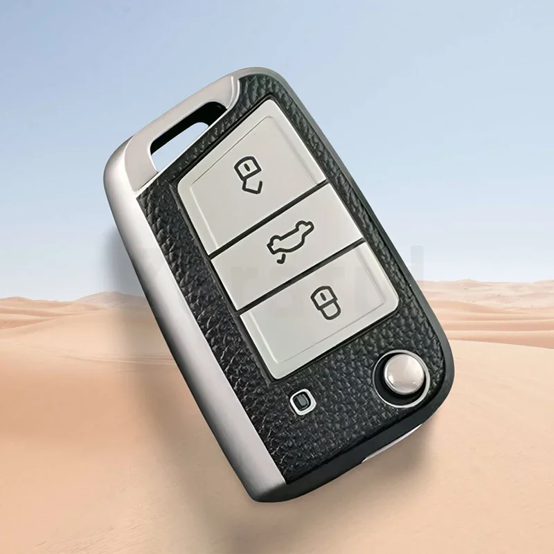 

1pcs TPU Leather Auto Car Key Case Folding Remote Shell Fob Cover For Volkswagen VW MK7 GTI 7 Golf 7 Golf R Skoda Octavia A7 SEA