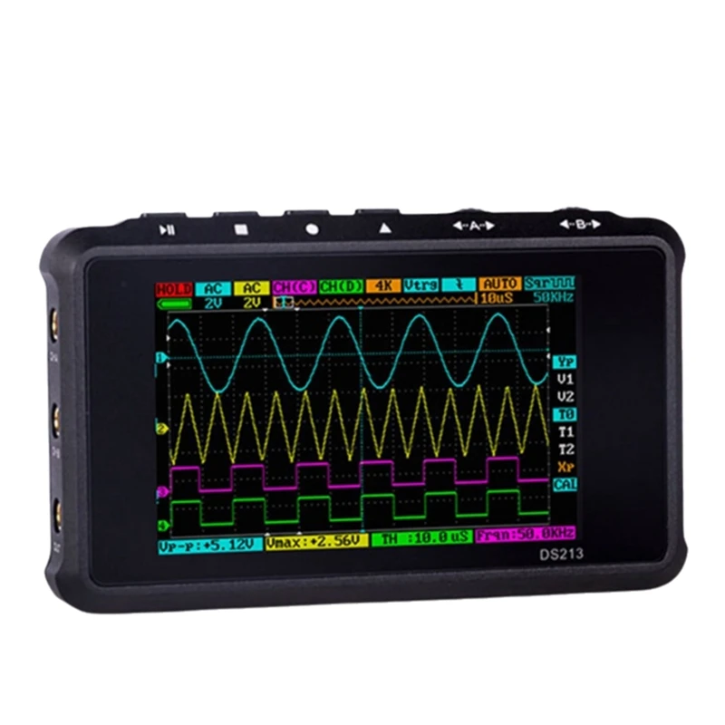 DS213 Mini Digital Oscilloscope 100M Sa/S 15Mhz 4 Channel Pocket Oscilloscope USB Oscilloscopio Multimeter LCD Display