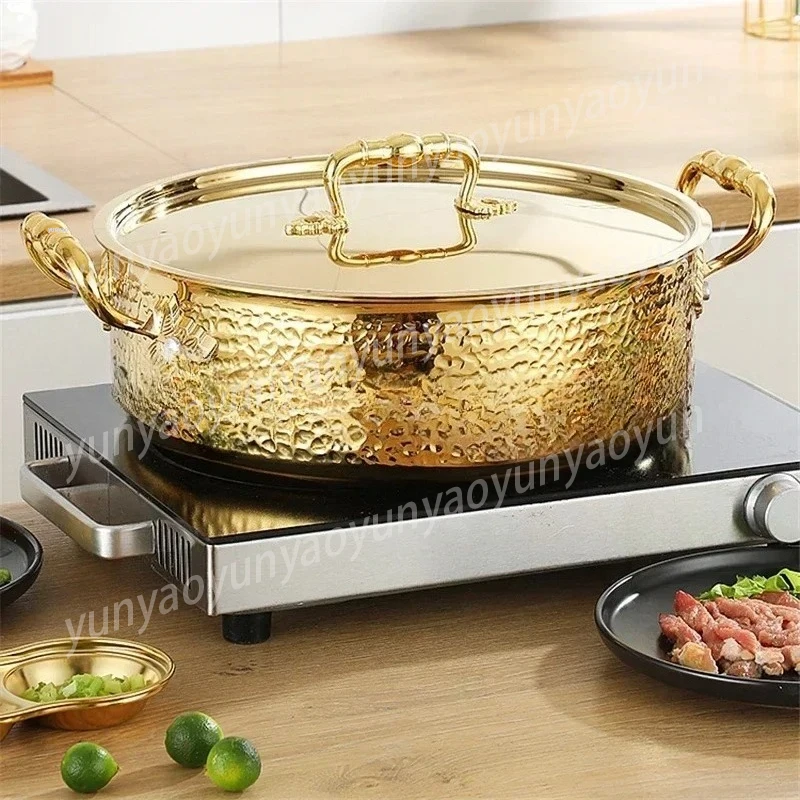 304 Stainless Steel Hotpot 3-layer Steel Clear Soup Pot Commercial Double Flavor Hotpot